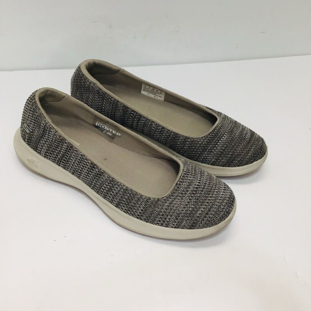 SKECHERS Go-Step Lite Comfort Slip On Flats Shoes 14477 Women's 8 Gray GogaMax